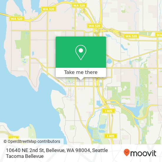 Mapa de 10640 NE 2nd St, Bellevue, WA 98004