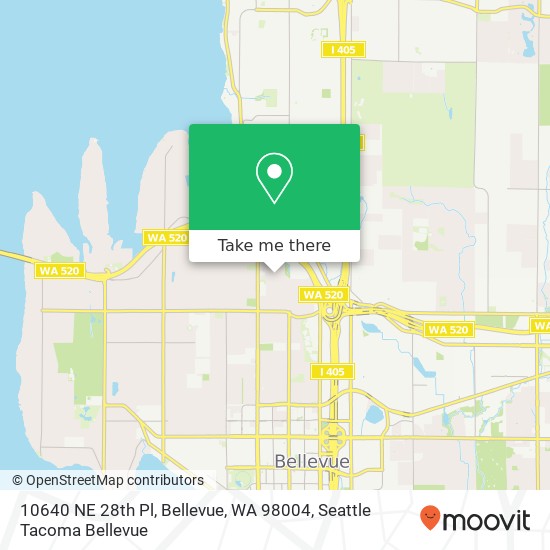 Mapa de 10640 NE 28th Pl, Bellevue, WA 98004