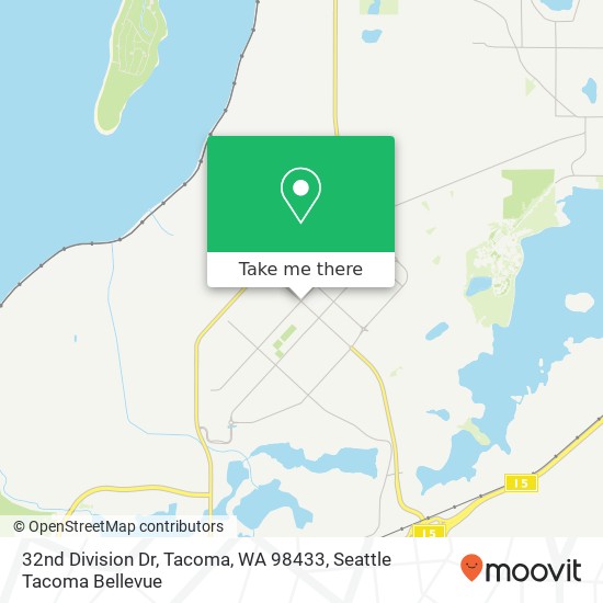 Mapa de 32nd Division Dr, Tacoma, WA 98433