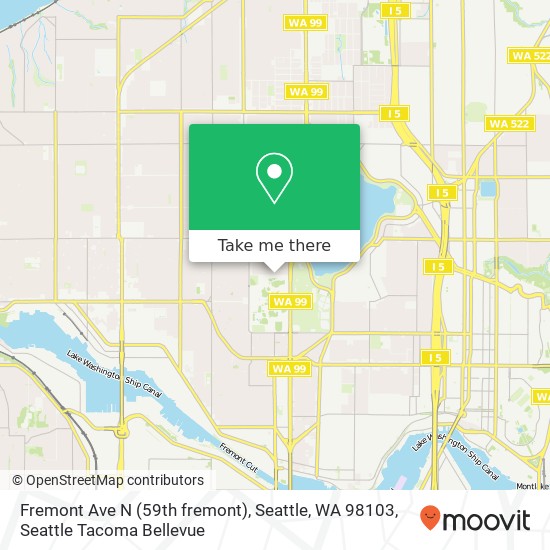 Mapa de Fremont Ave N (59th fremont), Seattle, WA 98103