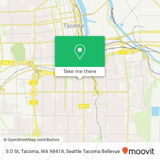 Mapa de S D St, Tacoma, WA 98418
