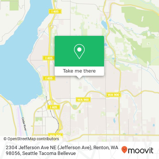 Mapa de 2304 Jefferson Ave NE (Jefferson Ave), Renton, WA 98056