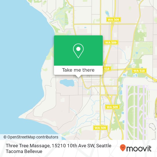 Mapa de Three Tree Massage, 15210 10th Ave SW