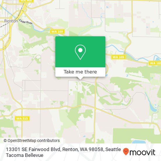 Mapa de 13301 SE Fairwood Blvd, Renton, WA 98058