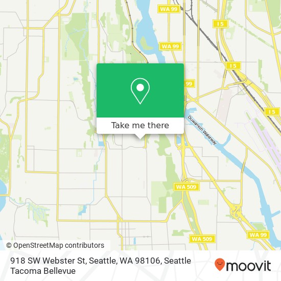 Mapa de 918 SW Webster St, Seattle, WA 98106