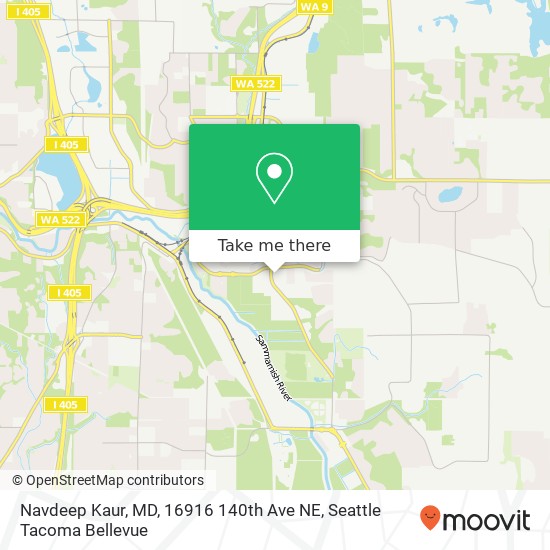 Mapa de Navdeep Kaur, MD, 16916 140th Ave NE