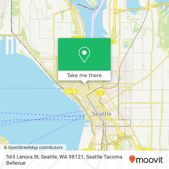 Mapa de 565 Lenora St, Seattle, WA 98121