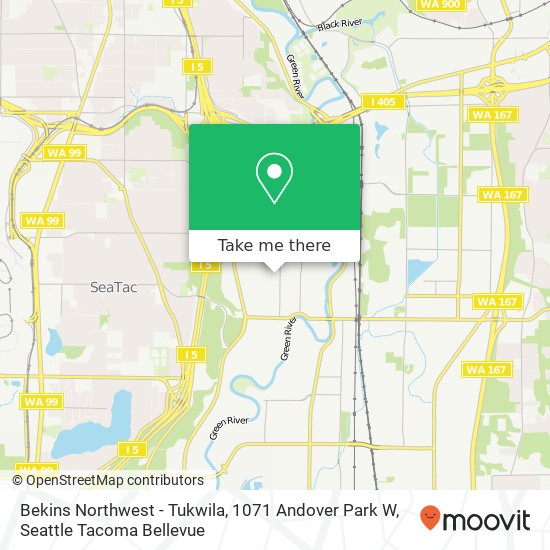 Mapa de Bekins Northwest - Tukwila, 1071 Andover Park W