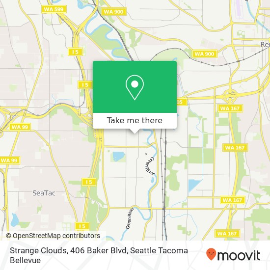 Mapa de Strange Clouds, 406 Baker Blvd