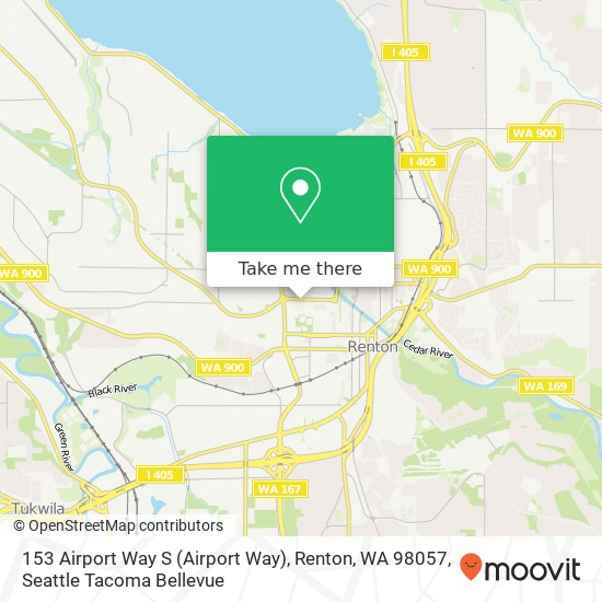 Mapa de 153 Airport Way S (Airport Way), Renton, WA 98057