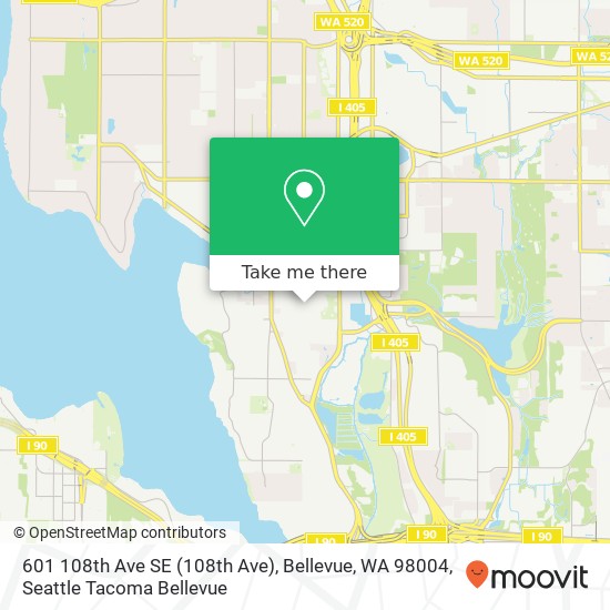 Mapa de 601 108th Ave SE (108th Ave), Bellevue, WA 98004