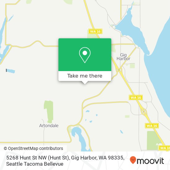 Mapa de 5268 Hunt St NW (Hunt St), Gig Harbor, WA 98335