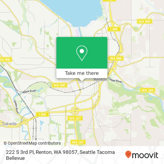 Mapa de 222 S 3rd Pl, Renton, WA 98057