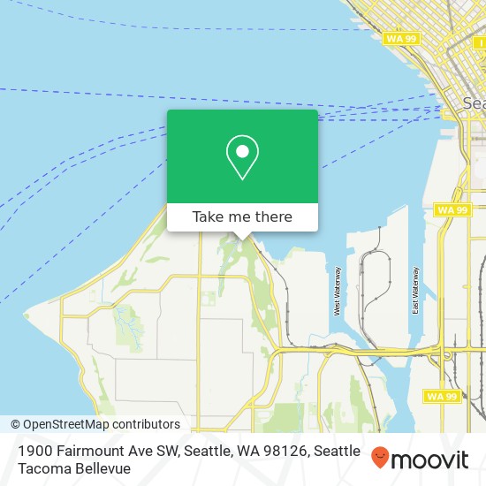 Mapa de 1900 Fairmount Ave SW, Seattle, WA 98126