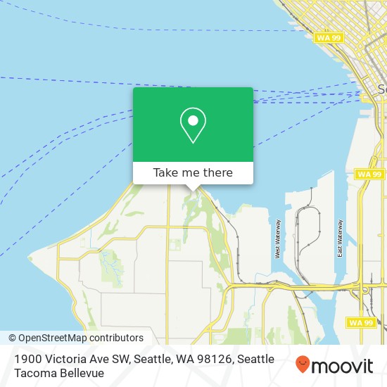 Mapa de 1900 Victoria Ave SW, Seattle, WA 98126