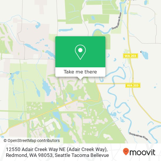 Mapa de 12550 Adair Creek Way NE (Adair Creek Way), Redmond, WA 98053