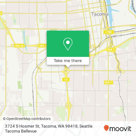 Mapa de 3724 S Hosmer St, Tacoma, WA 98418