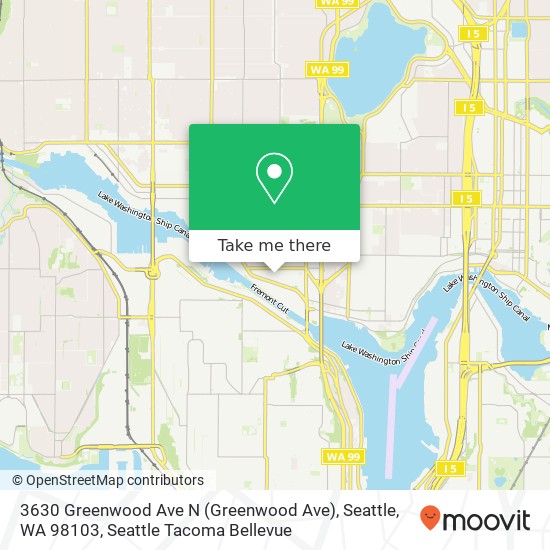 Mapa de 3630 Greenwood Ave N (Greenwood Ave), Seattle, WA 98103
