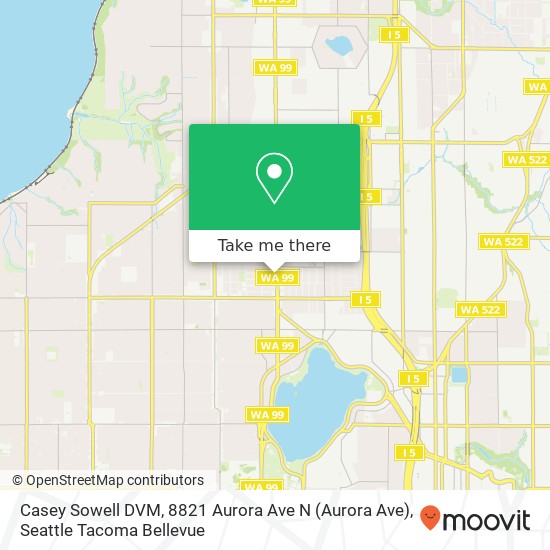 Mapa de Casey Sowell DVM, 8821 Aurora Ave N