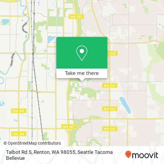 Mapa de Talbot Rd S, Renton, WA 98055