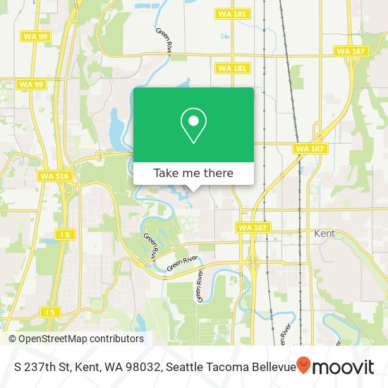 Mapa de S 237th St, Kent, WA 98032