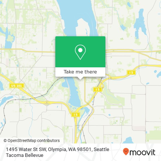 Mapa de 1495 Water St SW, Olympia, WA 98501