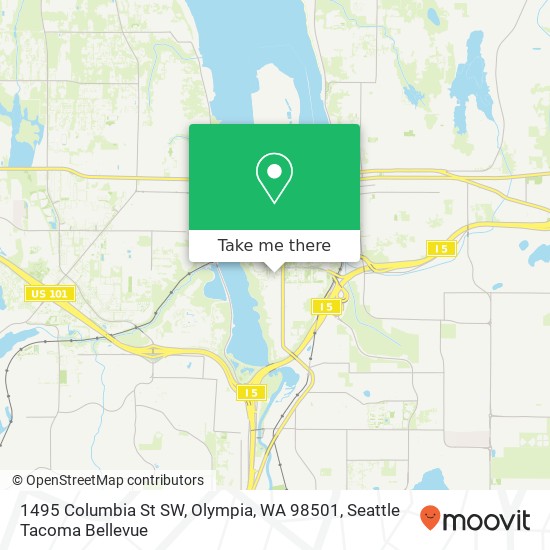 Mapa de 1495 Columbia St SW, Olympia, WA 98501