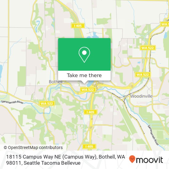 Mapa de 18115 Campus Way NE (Campus Way), Bothell, WA 98011