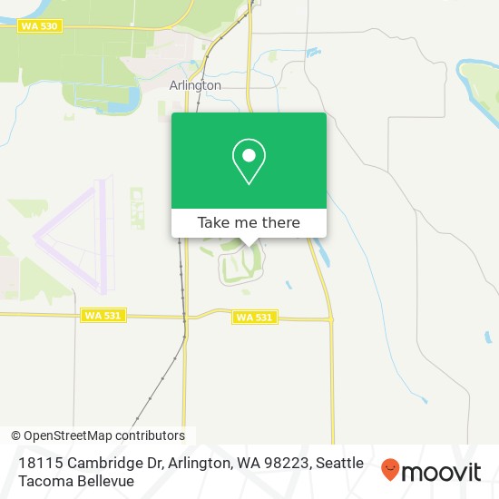 Mapa de 18115 Cambridge Dr, Arlington, WA 98223