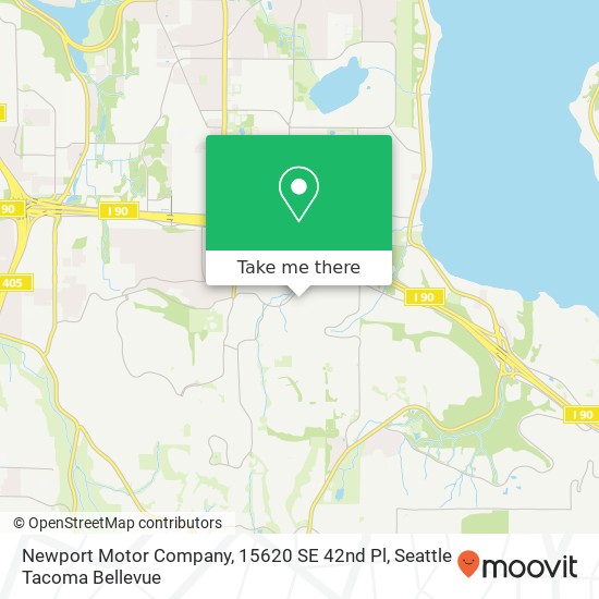 Newport Motor Company, 15620 SE 42nd Pl map
