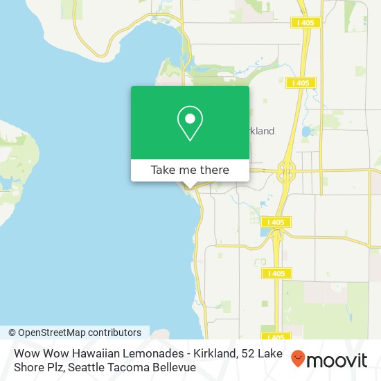Mapa de Wow Wow Hawaiian Lemonades - Kirkland, 52 Lake Shore Plz
