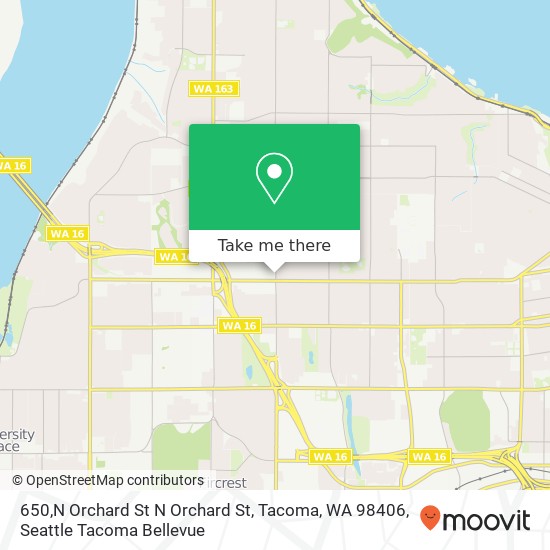Mapa de 650,N Orchard St N Orchard St, Tacoma, WA 98406