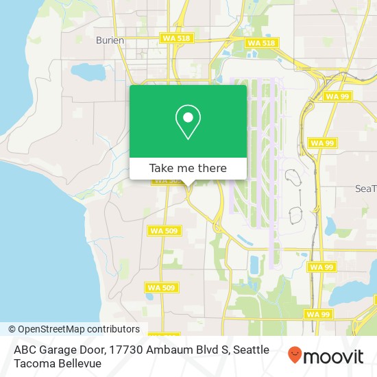 Mapa de ABC Garage Door, 17730 Ambaum Blvd S