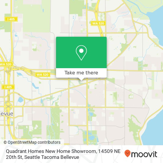 Mapa de Quadrant Homes New Home Showroom, 14509 NE 20th St