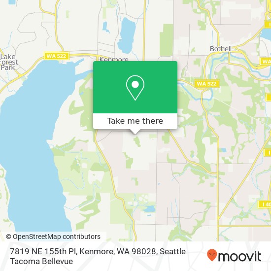 Mapa de 7819 NE 155th Pl, Kenmore, WA 98028