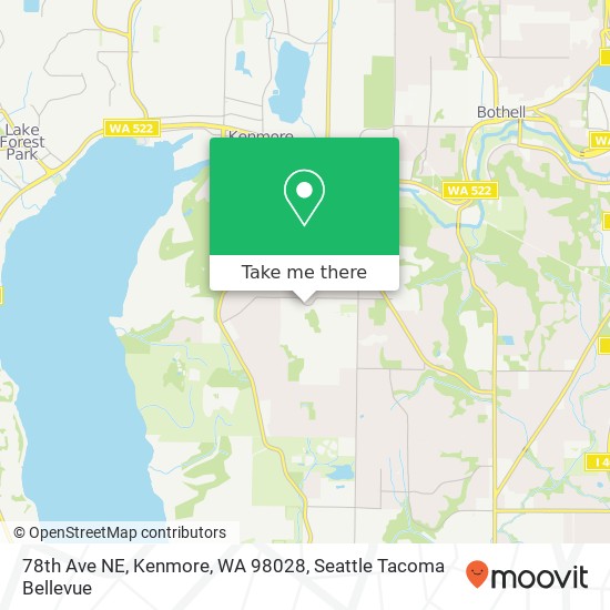 Mapa de 78th Ave NE, Kenmore, WA 98028