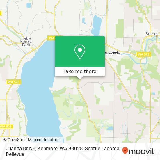 Mapa de Juanita Dr NE, Kenmore, WA 98028