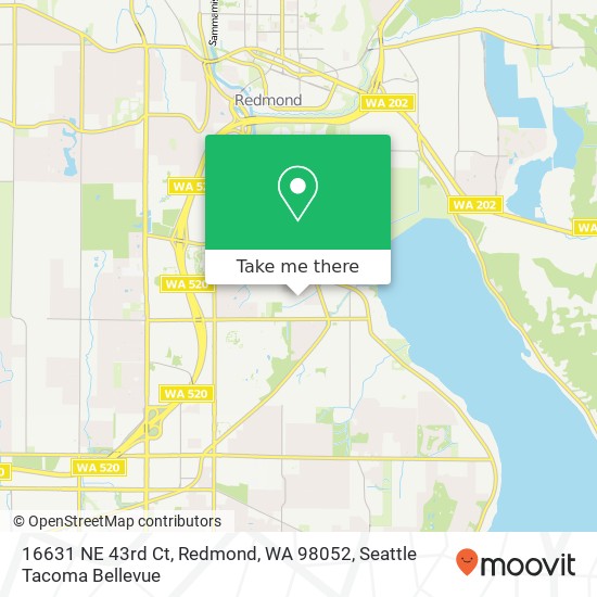 Mapa de 16631 NE 43rd Ct, Redmond, WA 98052