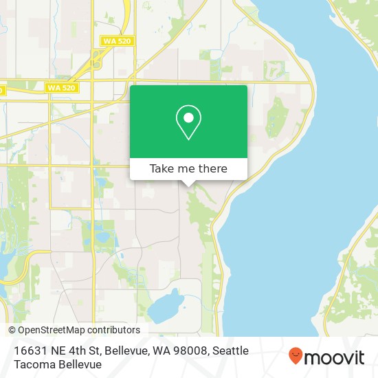 Mapa de 16631 NE 4th St, Bellevue, WA 98008