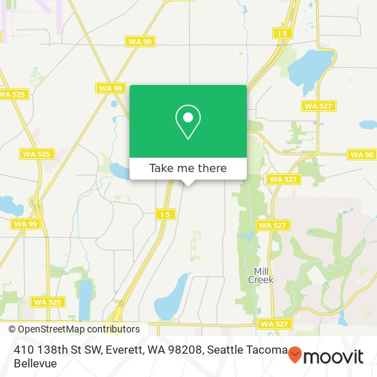 Mapa de 410 138th St SW, Everett, WA 98208