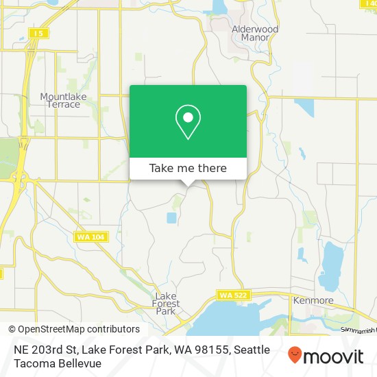 Mapa de NE 203rd St, Lake Forest Park, WA 98155