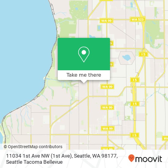 Mapa de 11034 1st Ave NW (1st Ave), Seattle, WA 98177