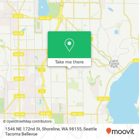 Mapa de 1546 NE 172nd St, Shoreline, WA 98155