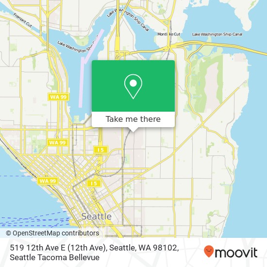 Mapa de 519 12th Ave E (12th Ave), Seattle, WA 98102
