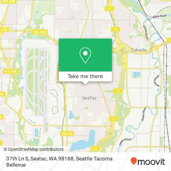 Mapa de 37th Ln S, Seatac, WA 98188