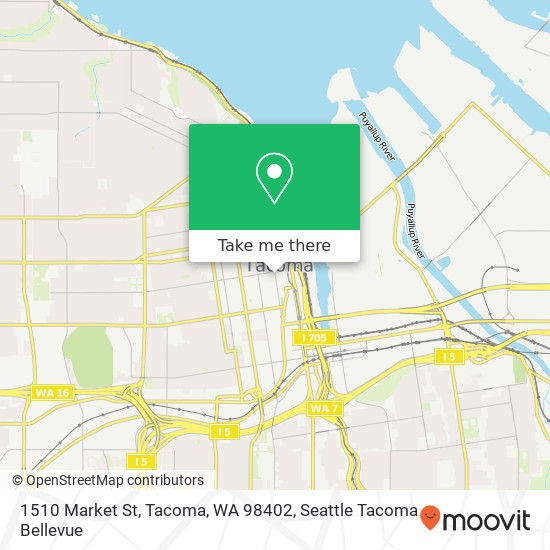 Mapa de 1510 Market St, Tacoma, WA 98402