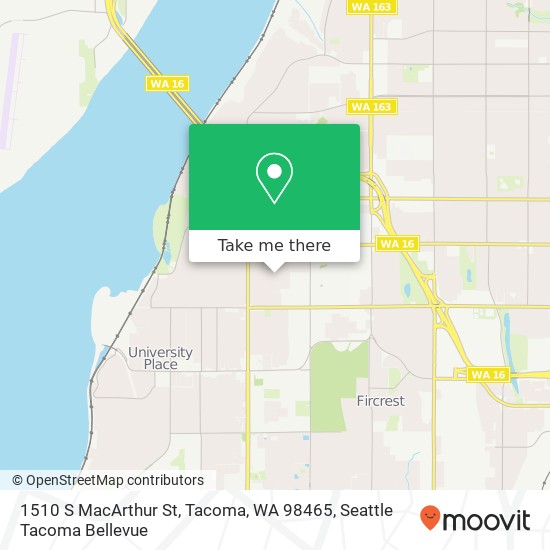 Mapa de 1510 S MacArthur St, Tacoma, WA 98465