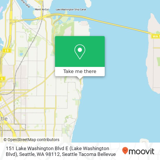 Mapa de 151 Lake Washington Blvd E (Lake Washington Blvd), Seattle, WA 98112