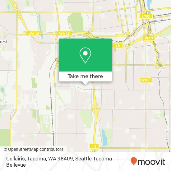 Mapa de Cellairis, Tacoma, WA 98409