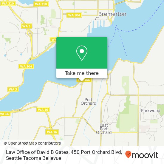 Law Office of David B Gates, 450 Port Orchard Blvd map